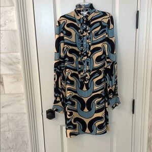 DVF Retro Print Silk Dress